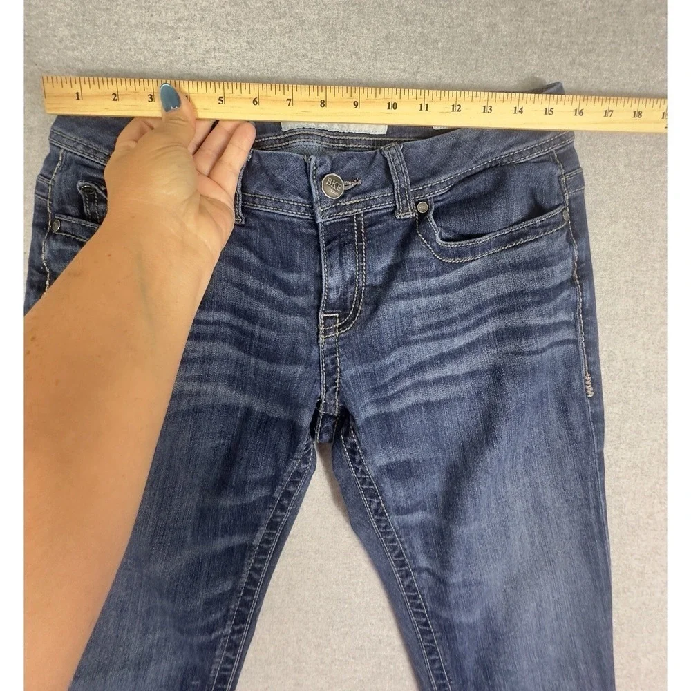 The Buckle BKE CULTURE Size 29 R Low‎ Rise Boot Cut Stretch Jeans Whiskering Y2K